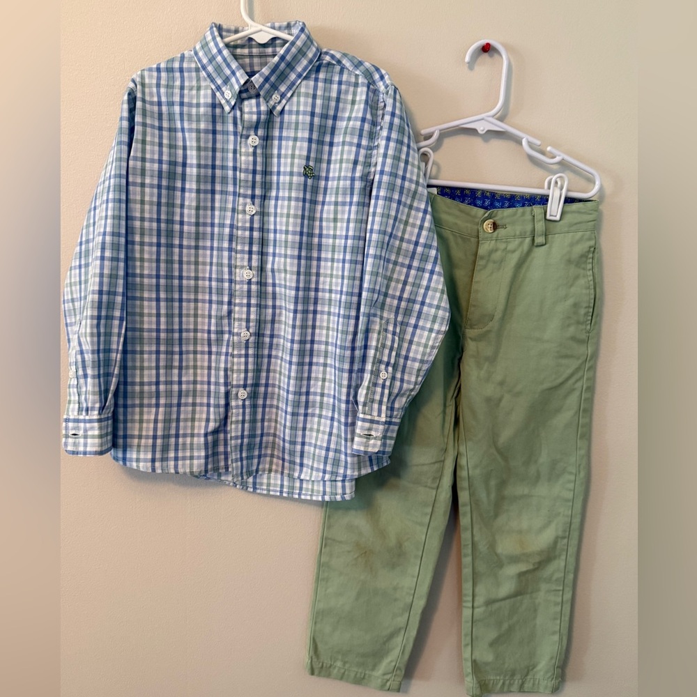 J.Bailey Plaid Button Down Shirt with Matching Pants